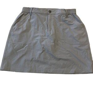 Libin Nylon Hiking Skort Sz XL Grey Comfort Waist Pockets Gorpcore Camping